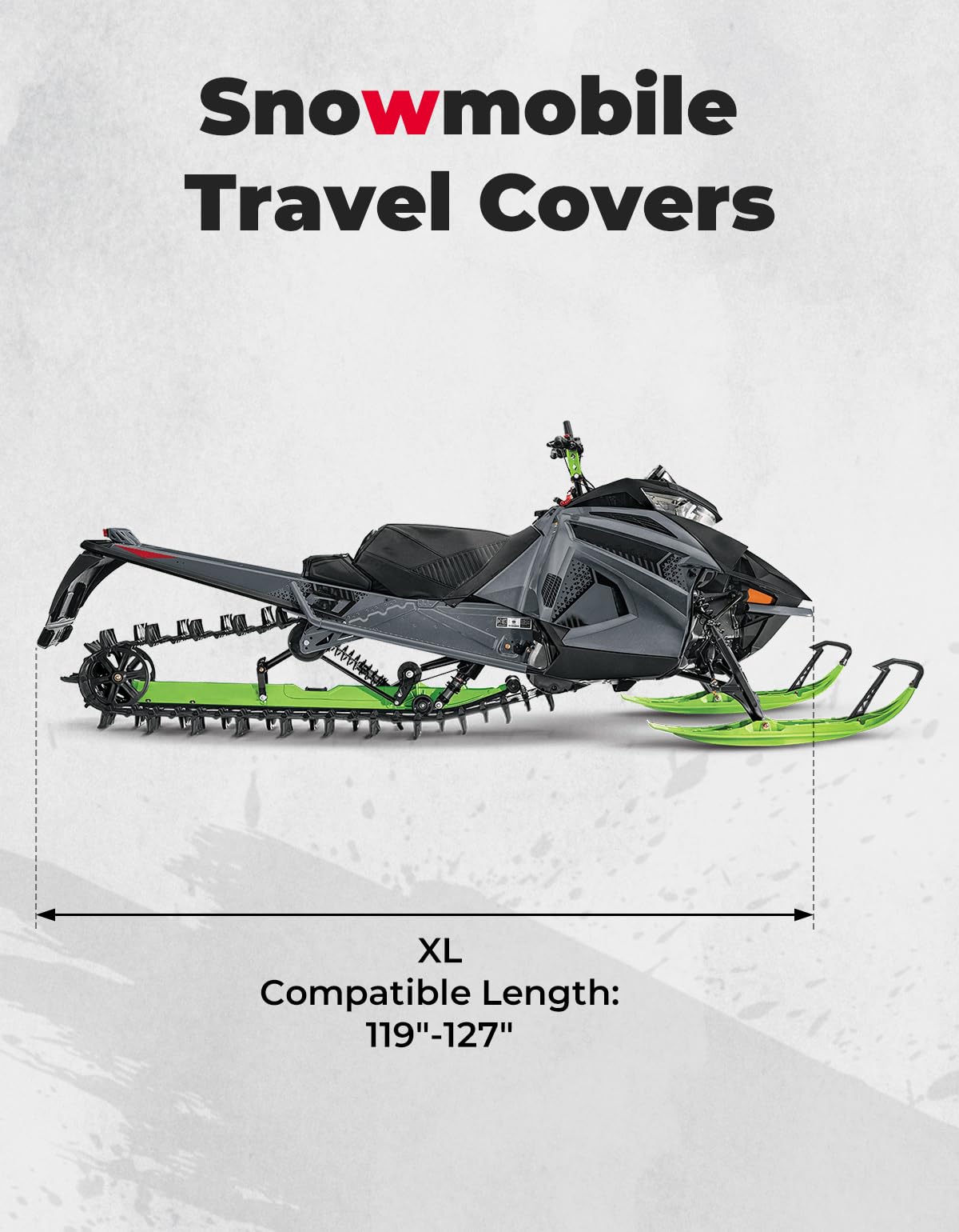 Snowmobile Cover 420D Heavy-Duty Waterproof Sled Ski Cover - Kemimoto