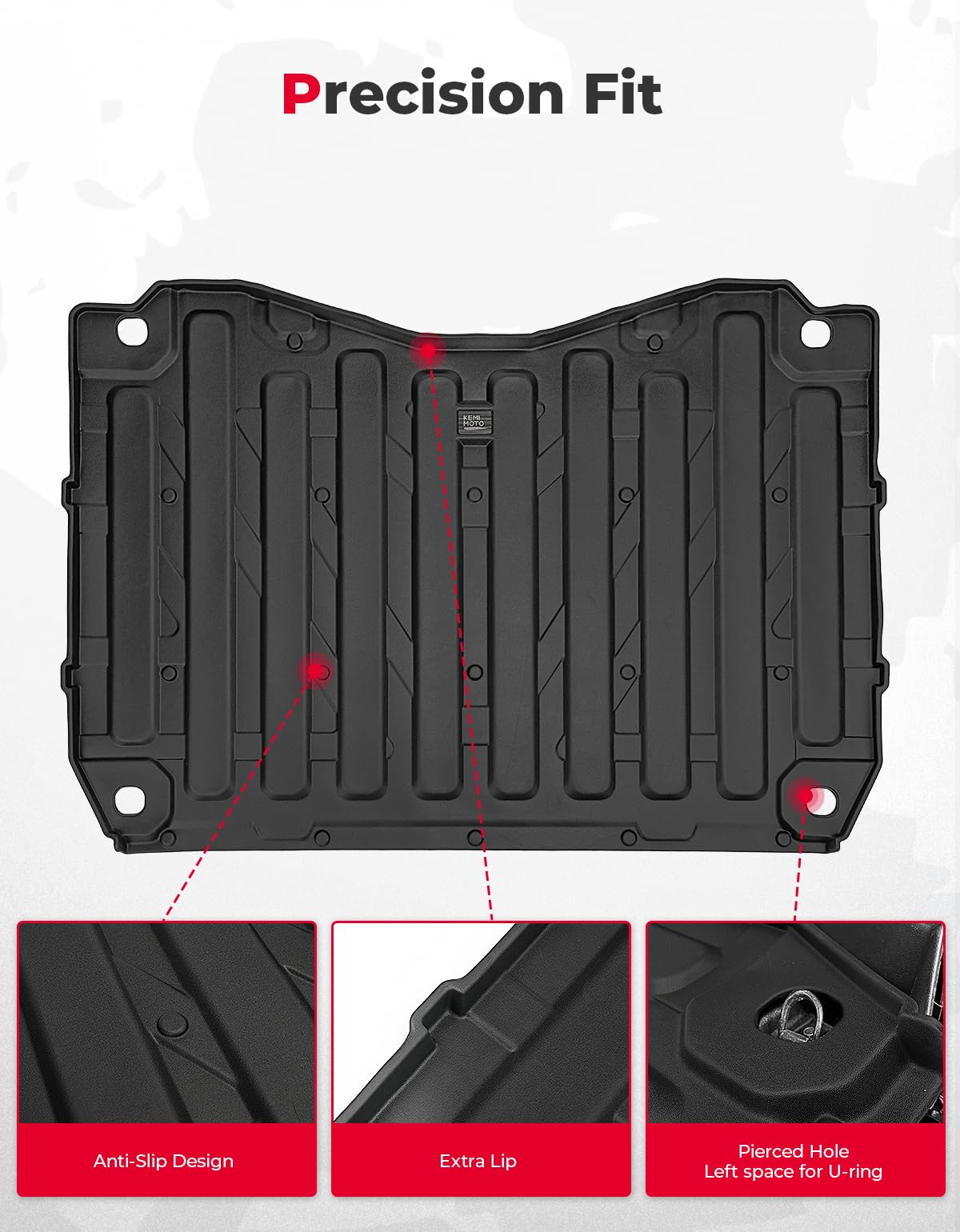 UTV Bed Liner Mat for Honda Pioneer 1000/ 1000-6 2016-2024 - Kemimoto