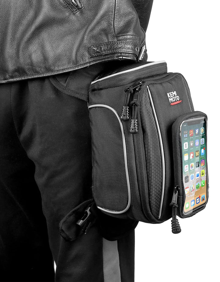 Motorcycle Tank Bag, 6.7 Inch Touchscreen Phone Pouch - Kemimoto