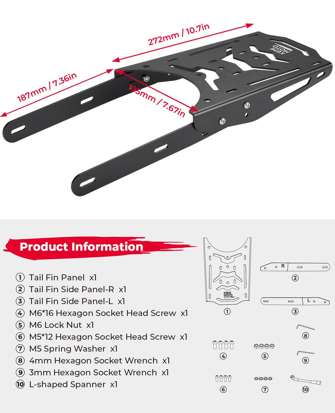 Rear Rack Aluminum for Super73 Z/S Series - Kemimoto