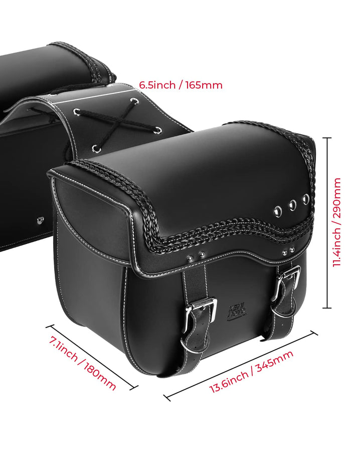 30L Motorcycle Synthetic Leather Saddlebag for Sportster Softail etc