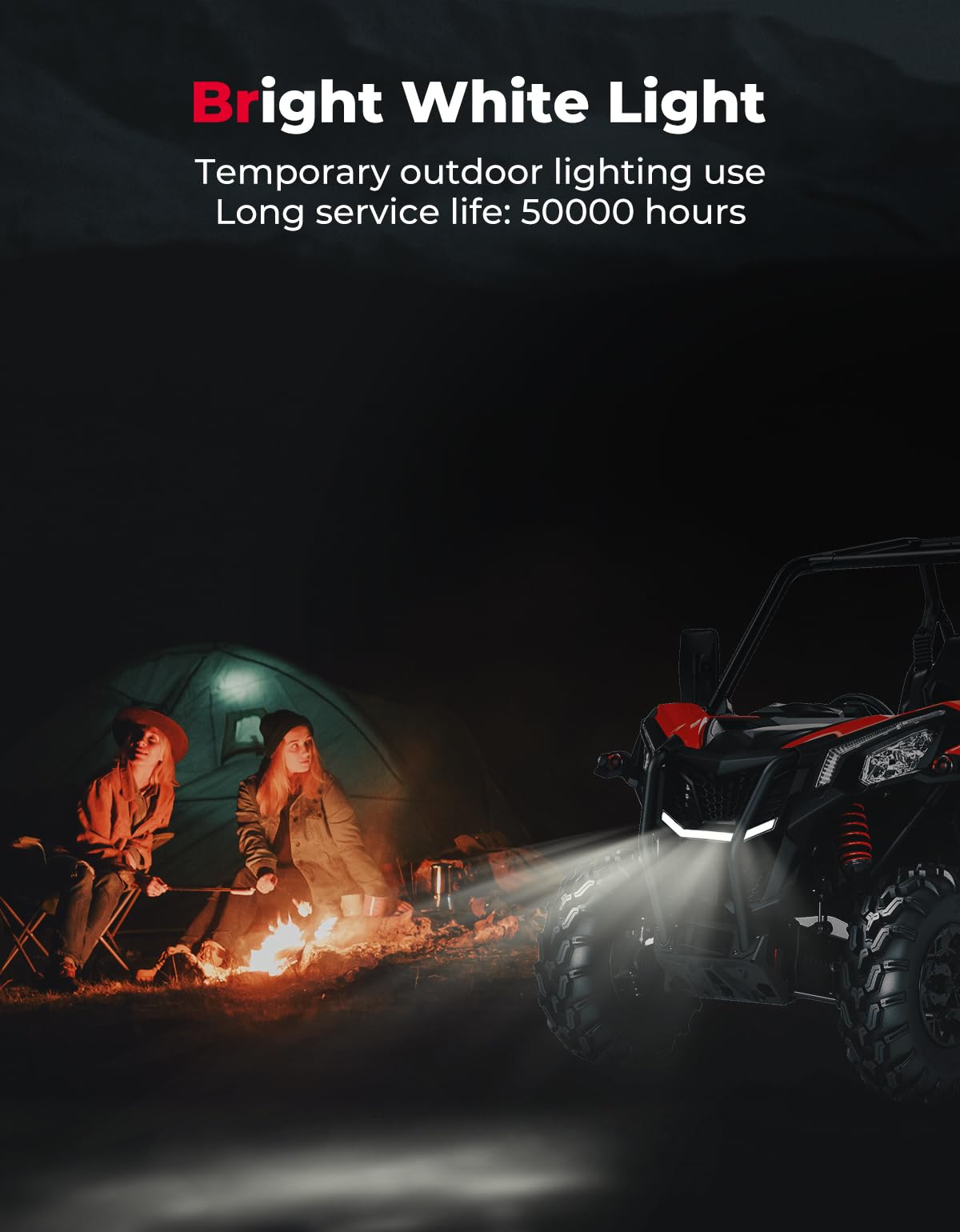 Front Grille Light, LED Accent Light for Can-Am Maverick Trail Sport - Kemimoto