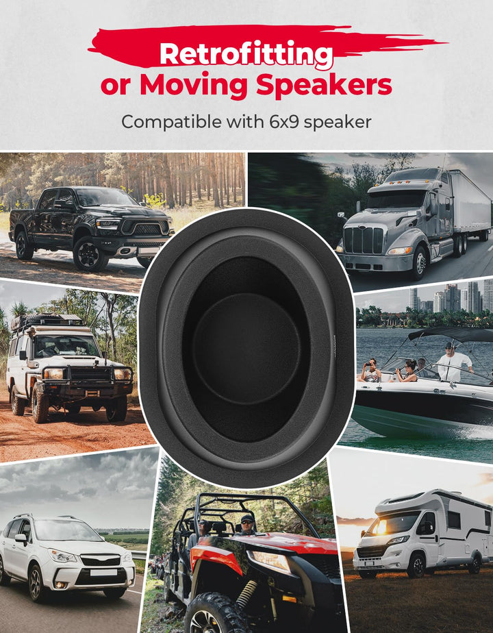 2PCS UTV Universial Speaker Pods For 6.5" Speakers - Kemimoto