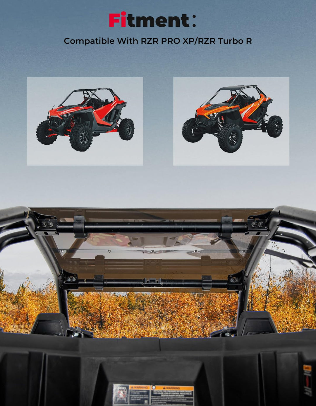 Heavy Duty Tinted PC Roof Top for RZR PRO XP/Turbo R - Kemimoto