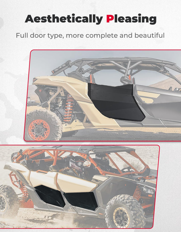 Rear Aluminum Half Doors For Can-Am Maverick X3 MAX - Kemimoto