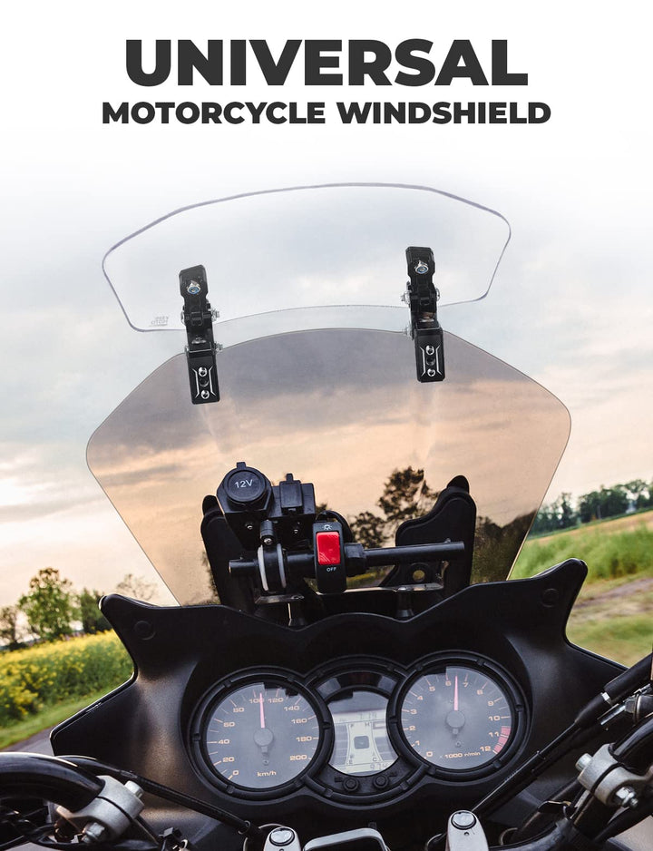 Motorcycle Universal Adjustable Windshield - Kemimoto