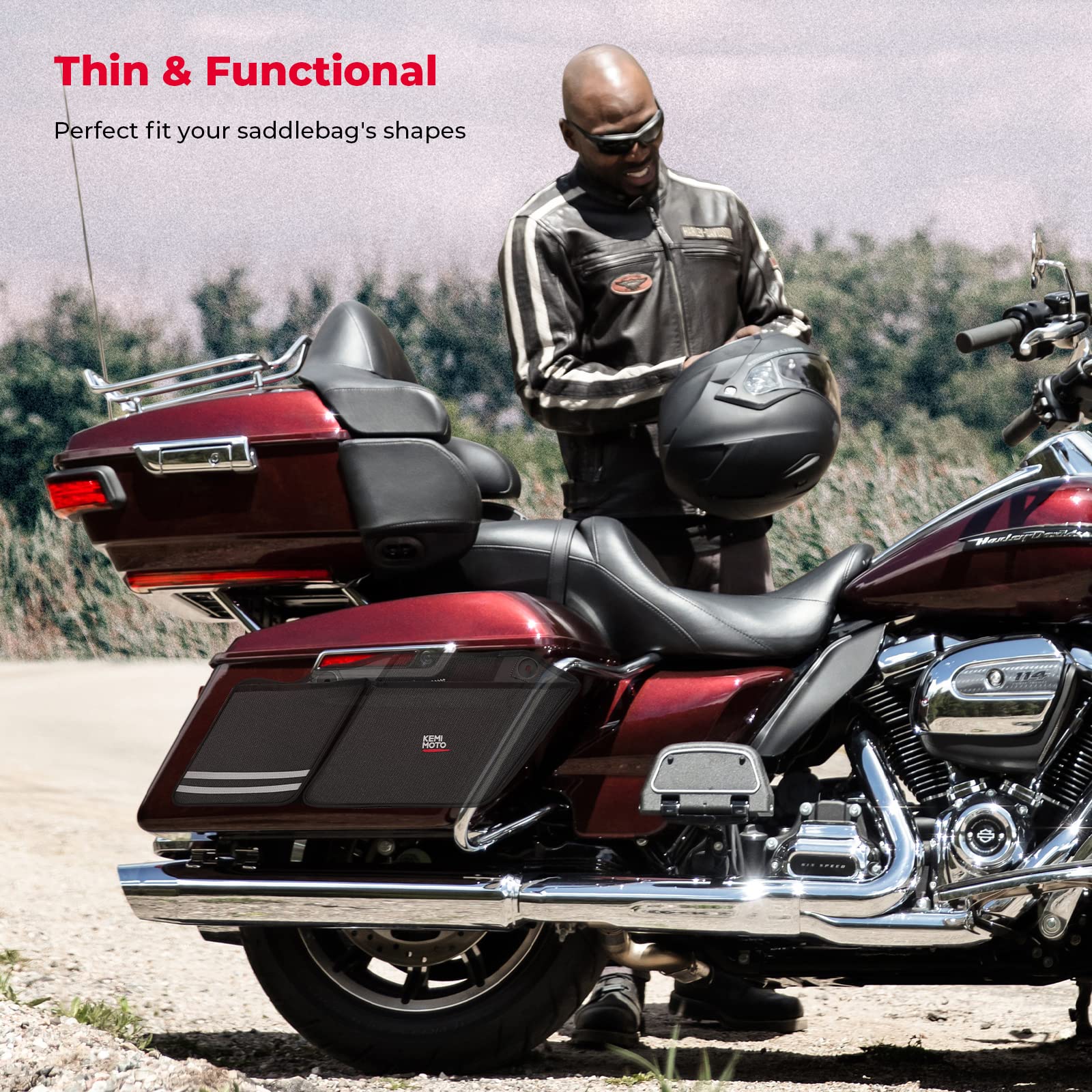 Borsa Organizer Per Moto Da Viaggio 55x36x16 Cm - Compatibile Harley Street Glide/Electra Glide/Road King/Road Glide