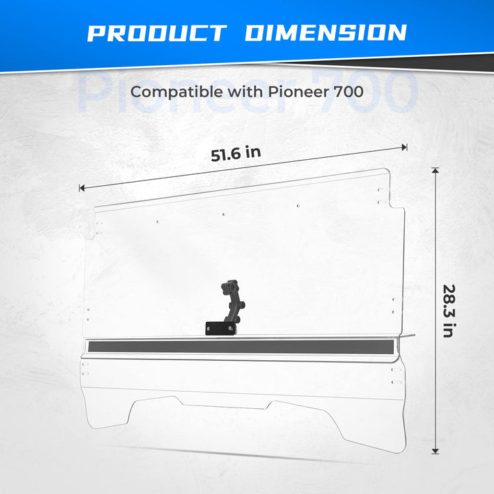 UTV 3-IN-1 Flip Windshield Fit Honda Pioneer 700 / 700-4