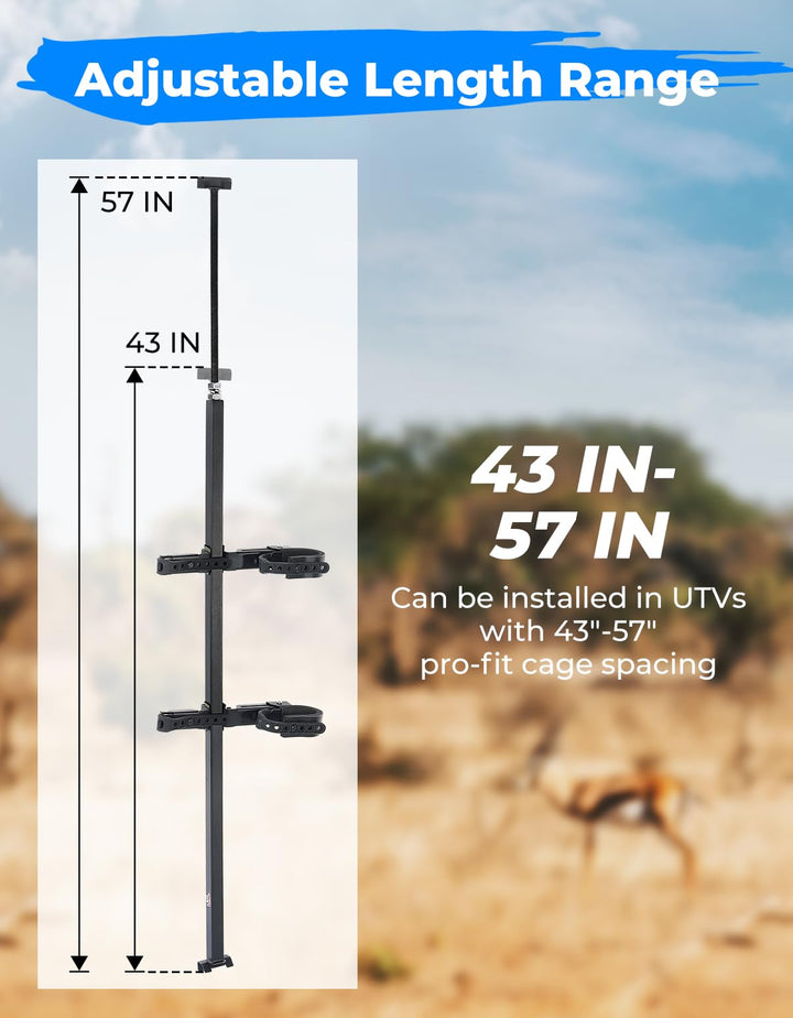 UTV Overhead Adjustable Gun Holder Carrier Mount - Kemimoto