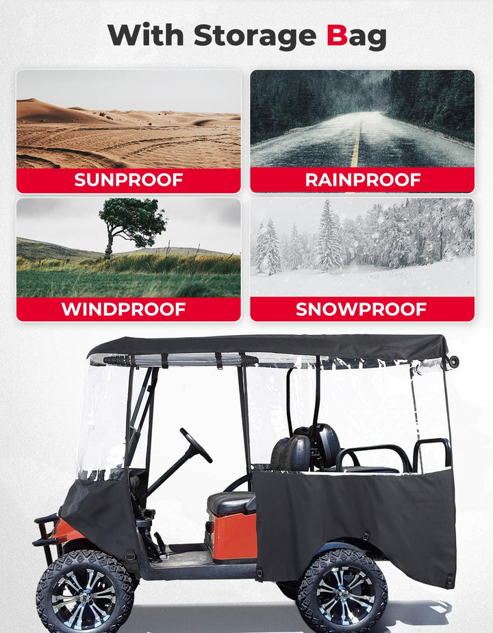 600D Enclosure Extended Roof for EZGO, Club Car Precedent/Onward/Tempo - Kemimoto
