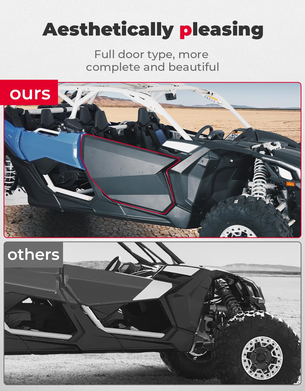 Aluminum Full Doors for Can-Am Maverick X3 and X3 Max - Kemimoto