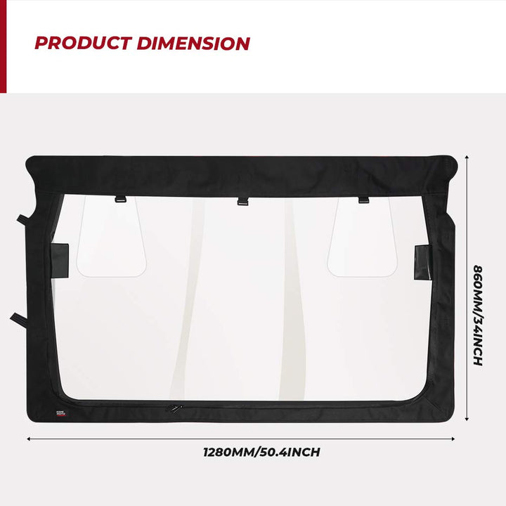 Rear Windshield with Zipper Back for Yamaha Rhino / Massimo - Kemimoto