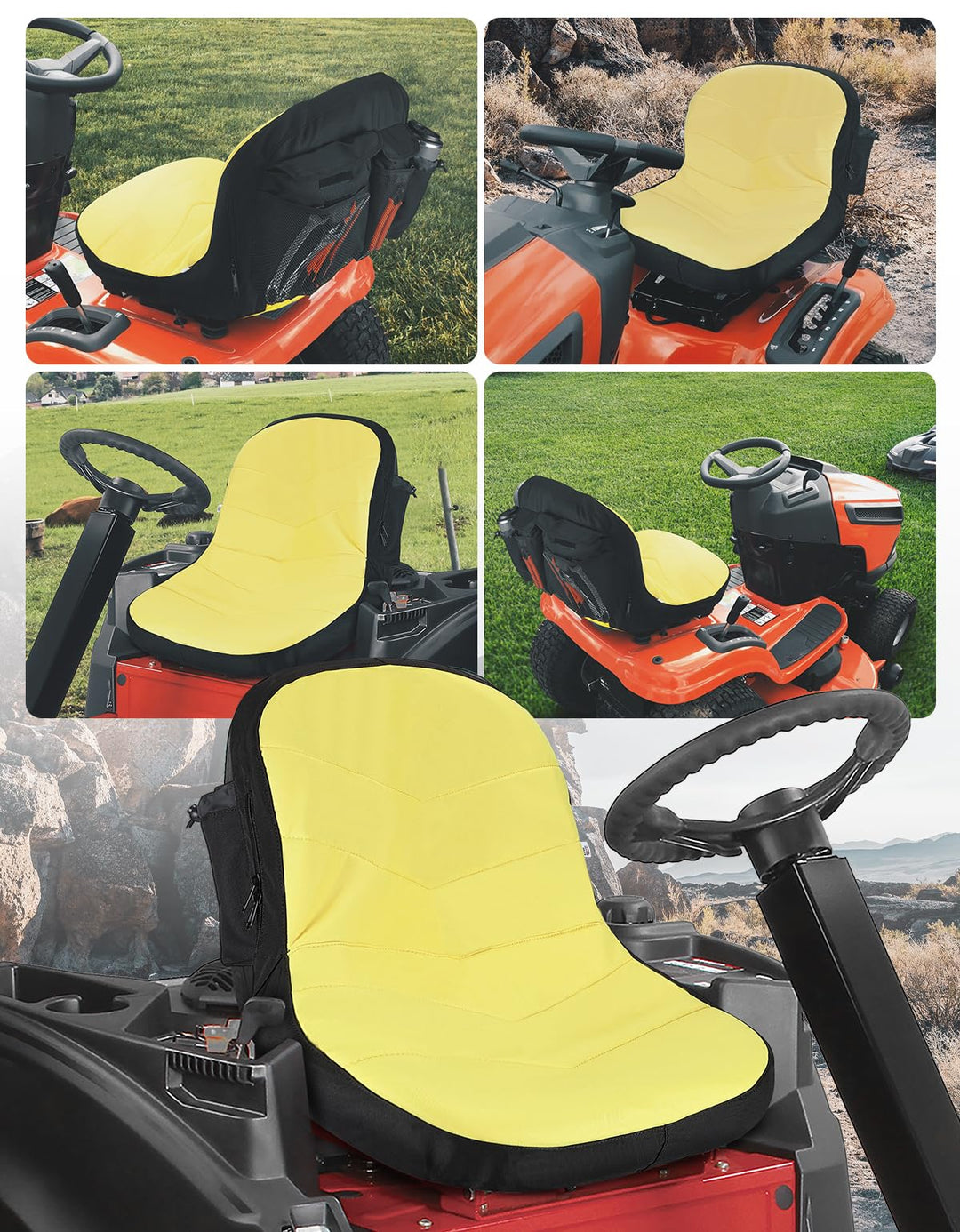Universal Riding Lawn Mower Seat Cover For 12.5"-14" High Seats - Kemimoto