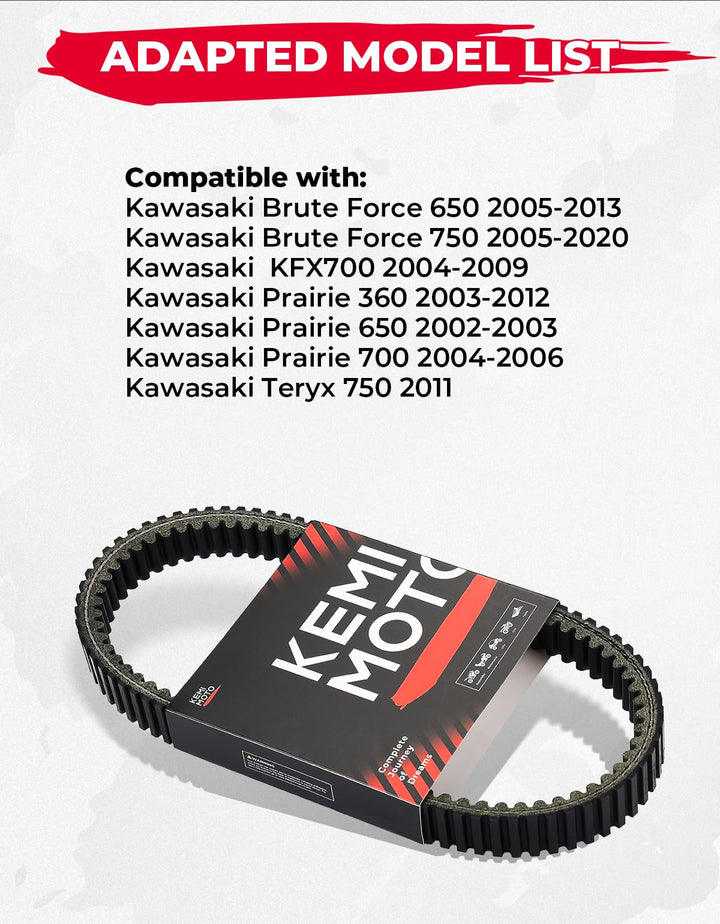 ATV Drive Belt Kawasaki Brute Force / KFX / Prairie / Teryx 750 - Kemimoto