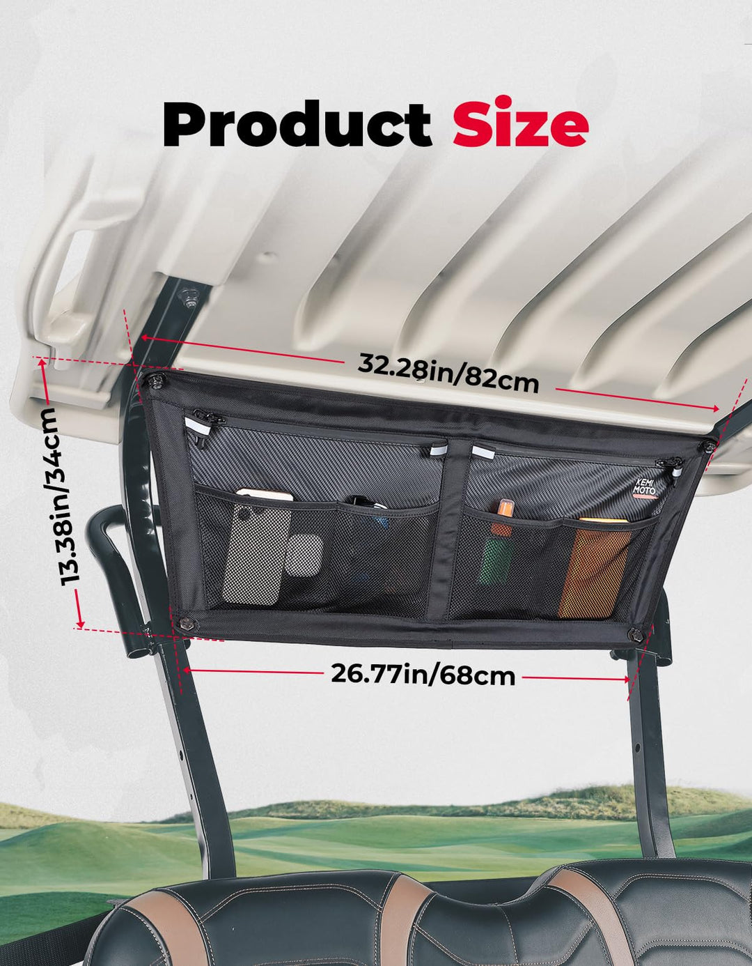 Overhead Storage Bag for EZGO RXV Golf Cart - Kemimoto