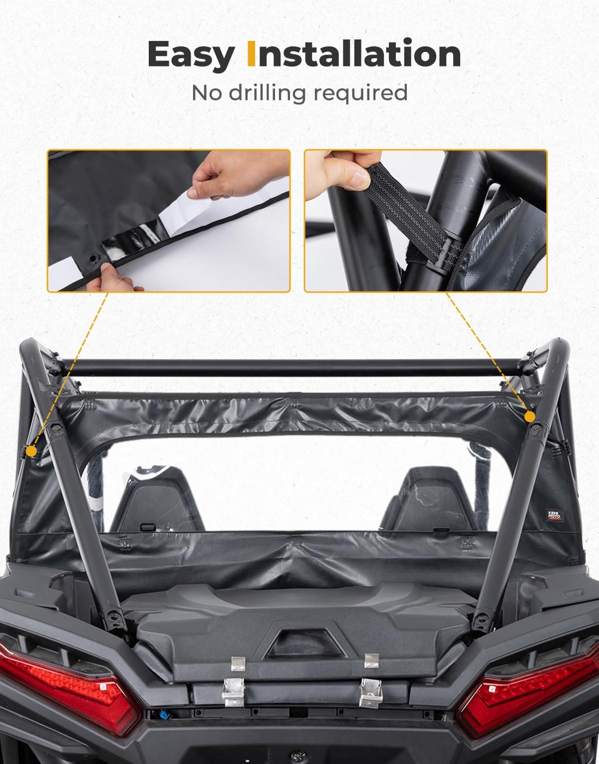 Rear Soft Windshield for Polaris RZR XP 1000 / XP 4 1000 2024-2025 - Kemimoto