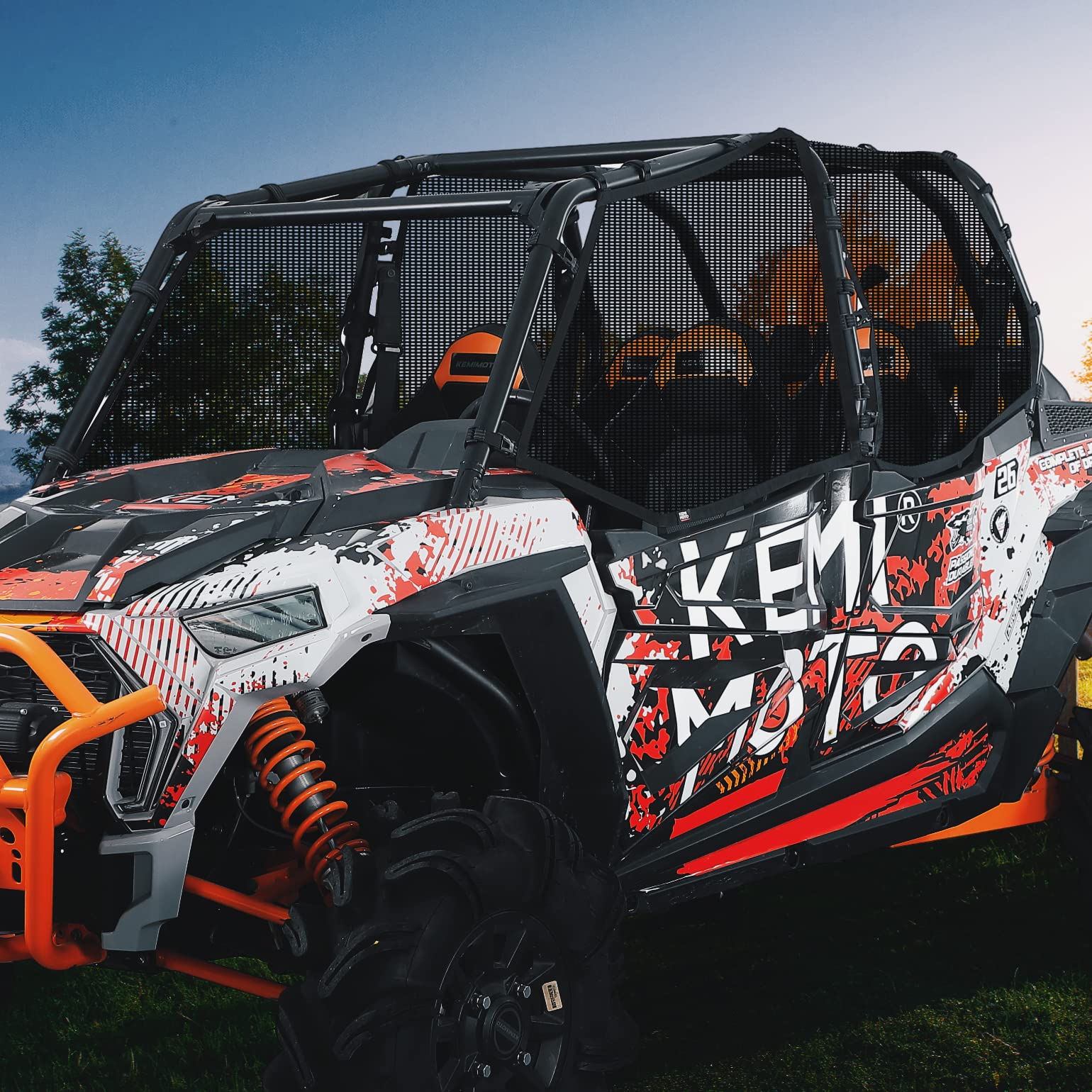 Kemimoto Polaris RZR XP/XP 4 1000/Turbo Rear Window Net Soft Mesh - Fueled  UTV