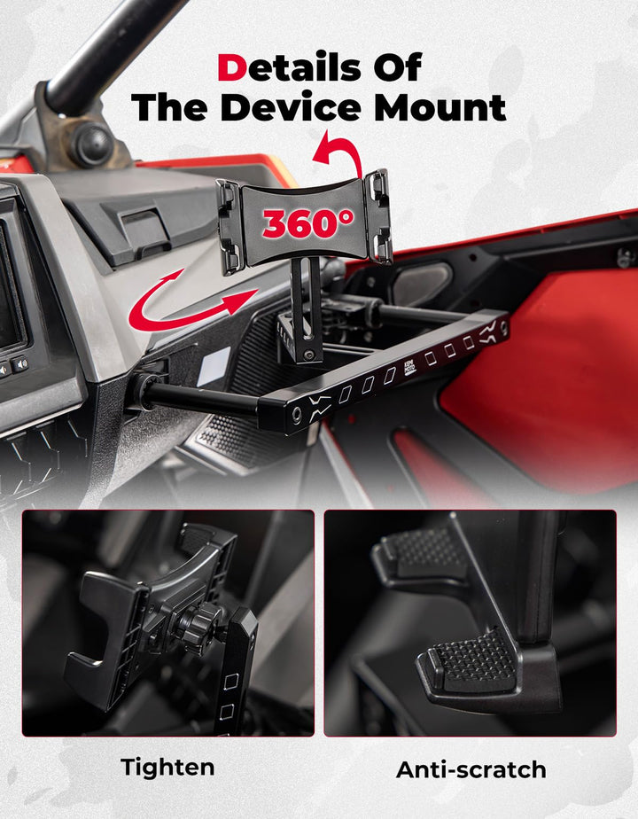 Electronic Device Mounts with Grab Bar For RZR PRO XP/R/Turbo R - Kemimoto