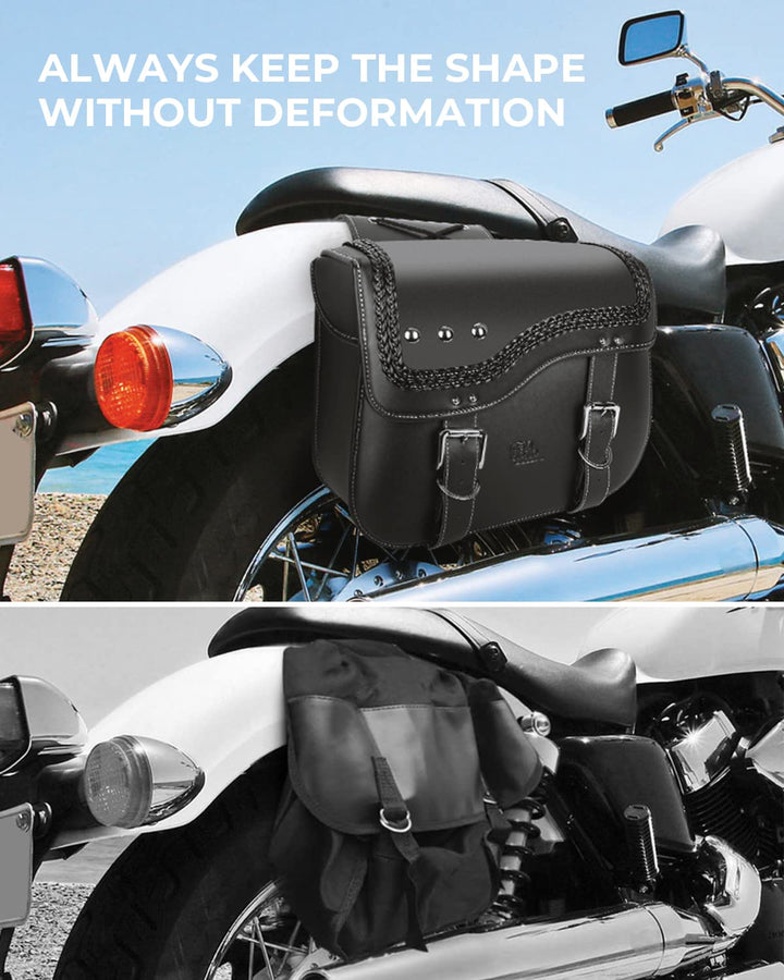 30L Motorcycle Synthetic Leather Saddlebag for Sportster Softail etc