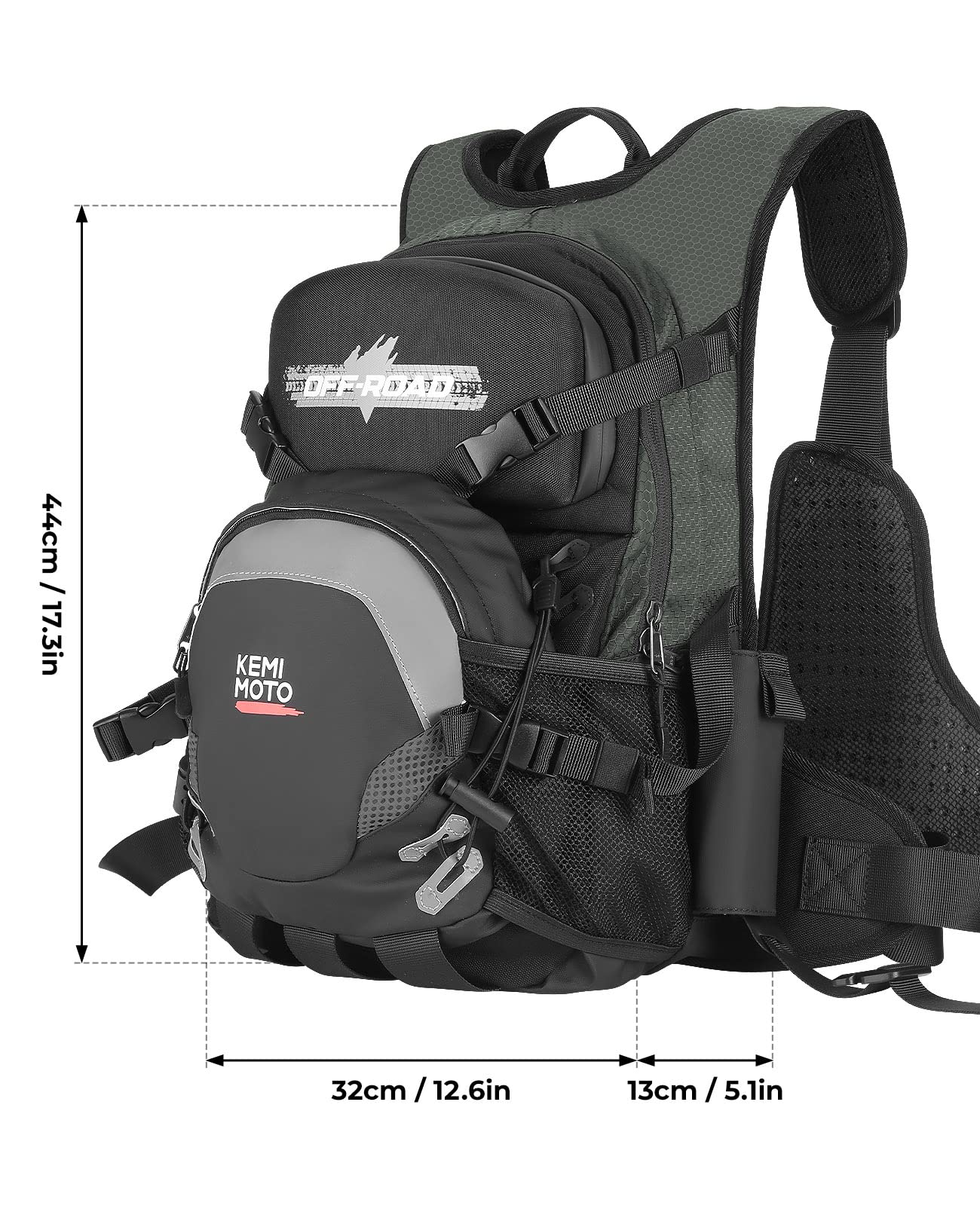 15L Motorcycle Backpack with 3L Hydration Pack Kemimoto