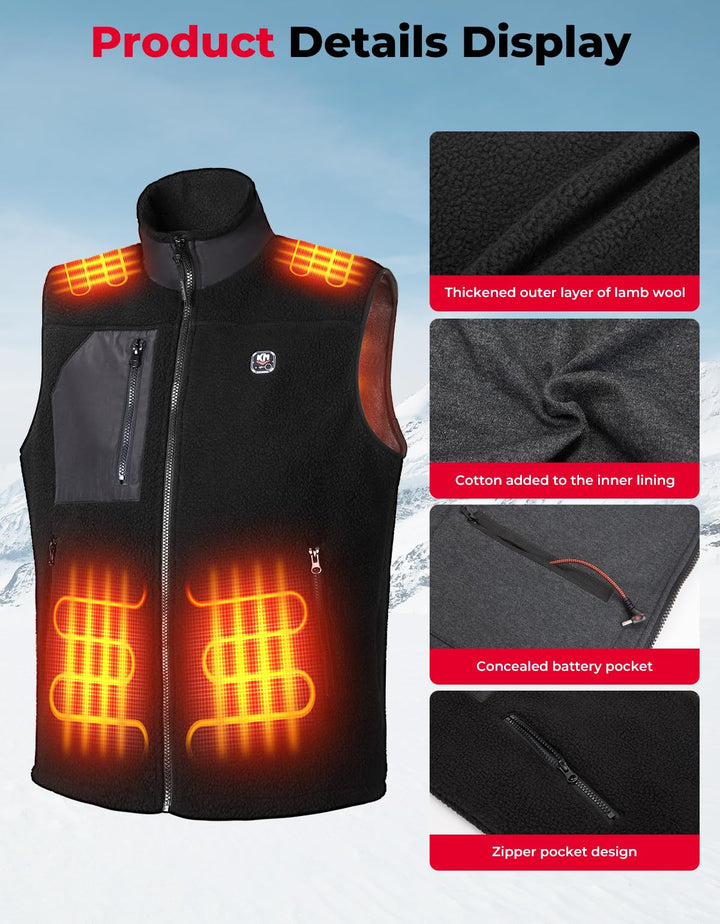 Heated Vest by Voice and APP Temp Control with Battery Pack