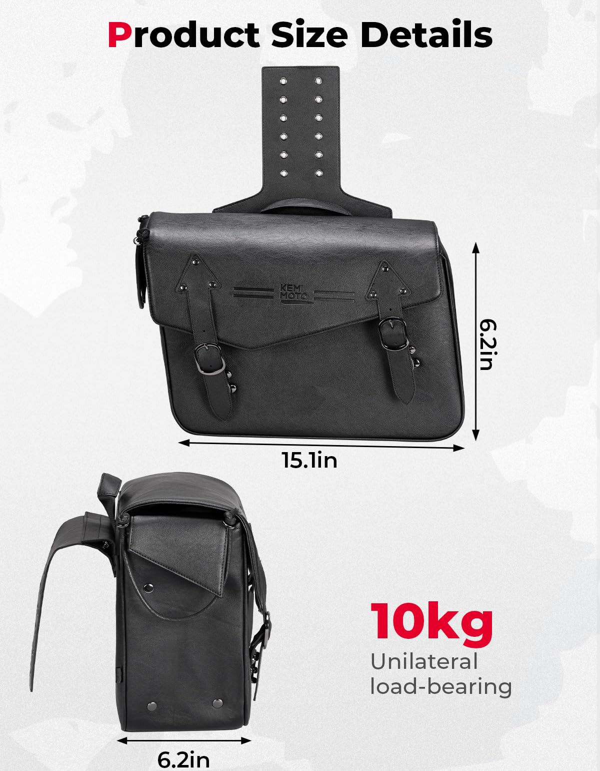 Handlebar T-Bar Bag for Cruiser Softail Dyna Sportsters - Kemimoto