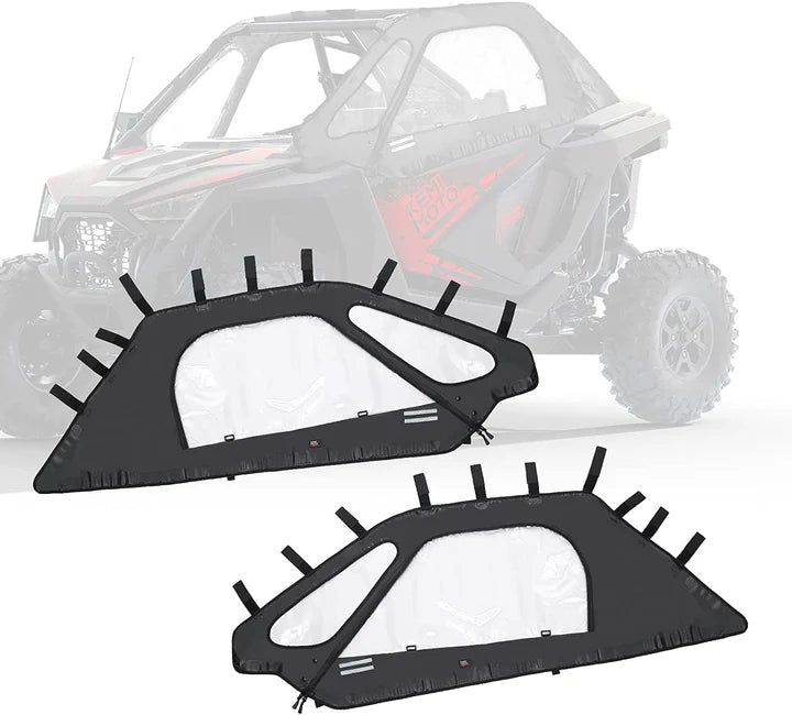 2 Soft Upper Doors with Zippers Fit RZR Pro XP 2020-2023
