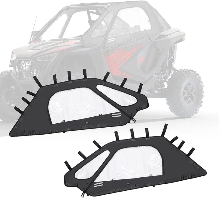 2 Soft Upper Doors with Zippers Fit  Polaris RZR