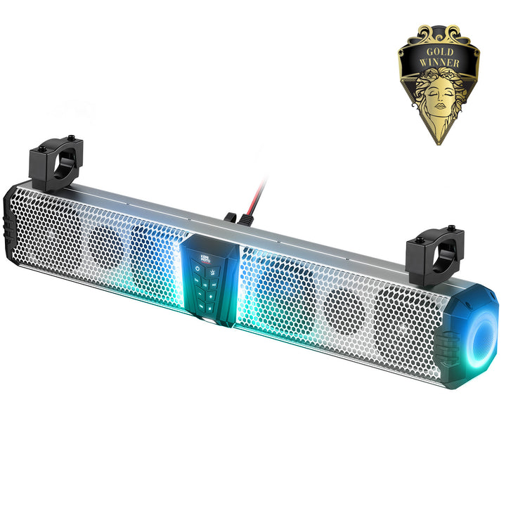 KEMIMOTO Midnight S80 Gen1.0 32" Aluminum 6-Speaker RGB Soundbar Silver - Kemimoto