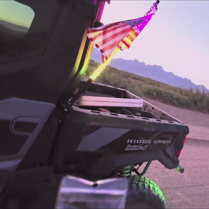 UTV/ATV Universal 3FT LED Whip Lights & Rock Lights Combo