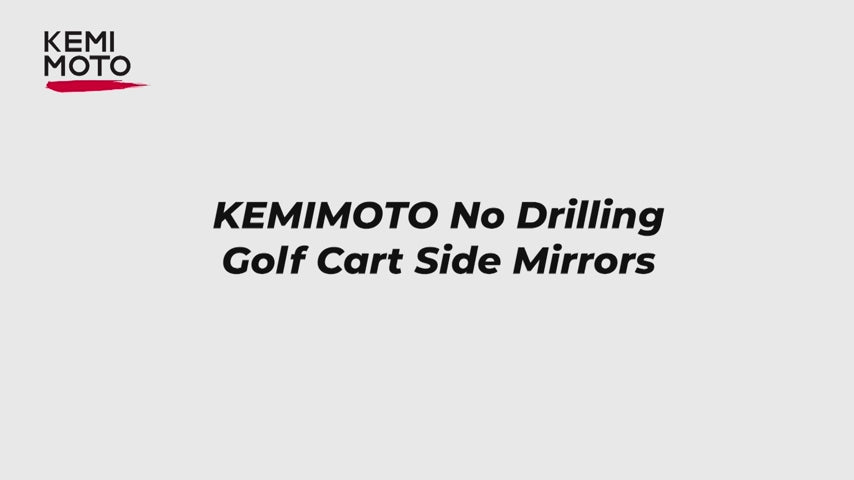No-Drill Golf Cart Side Mirrors for EZGO, Club Car, Drive2, ICON
