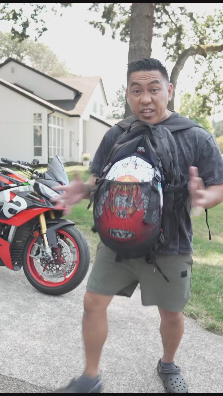 Motorcycle Helmet Backpack, 27-35L