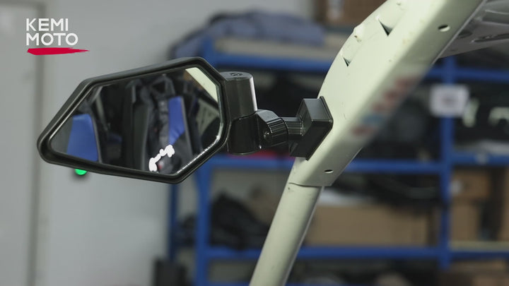 Side Mirrors with Spring-Back Auto Reset, Fit Can-Am Maverick X3 / MAX US Flag Pattern