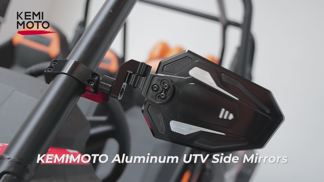 UTV Rear View Side Mirrors for Can Am Maverick X3/ RZR w/ 1.75"-2" roll bar (1 pair)