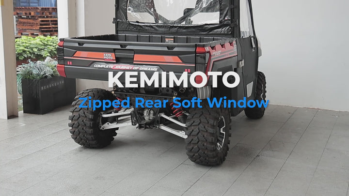 UTV Zippered Soft Rear Window for Polaris Ranger XP 1000 / Crew