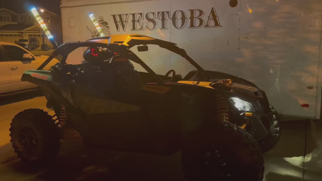 2PC 2FT Fat Whip Lights w/Turn Signal Function for UTV ATV Boat