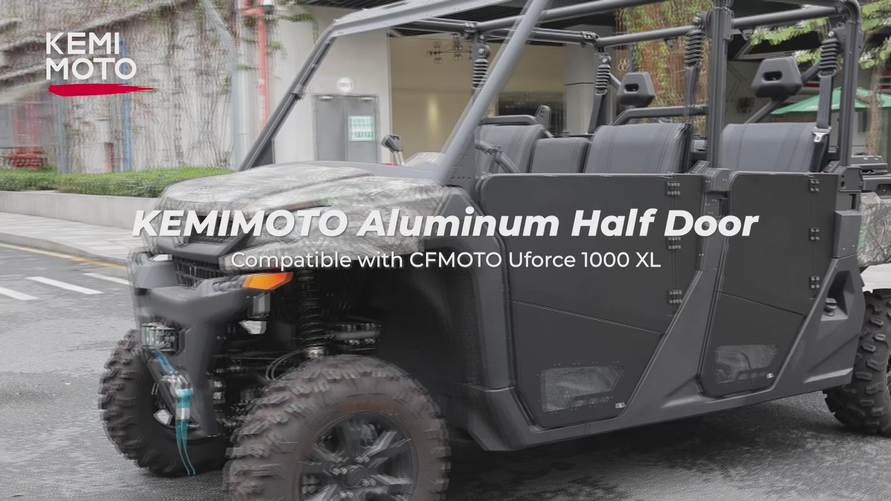 Black Aluminum Half Doors For CFMOTO Uforce 1000 XL (2022-2025) With Clear PC Windows