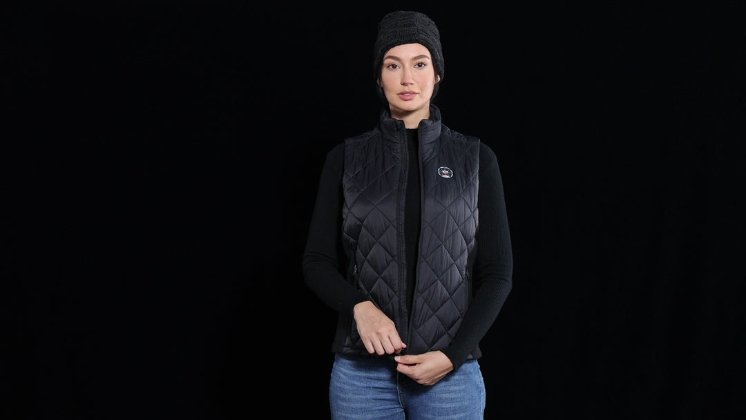 Women’s Heated Quilted Vest with APP Control & 10000mAh Battery Pack