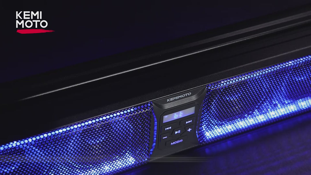 Barra de sonido UTV RGB 26'' Bluetooth luces multicolores 500W amplificador 1,75''-2'' barra antivuelco