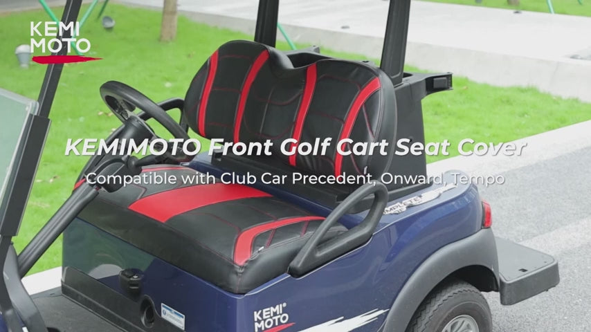 RIZINKART Club Car Precedent Seat Covers - Breathable Leather Look, Easy Install, Front Seat Upgrade