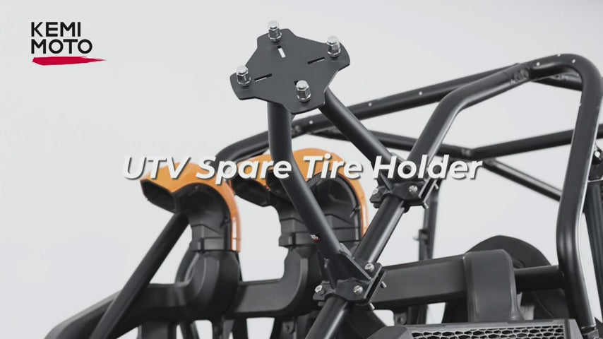 UTV Spare Tire Carrier for 1.5''-2'' Roll Cage for Polaros RZR, Kawasaki Mule