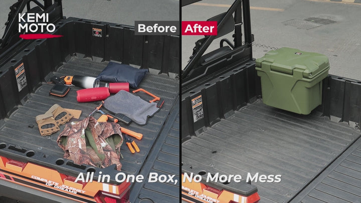 KEMIMOTO UTV Bed Storage Box 5.5GAL for Polaris Ranger 1000/XP 900 570 500 General 1000 4