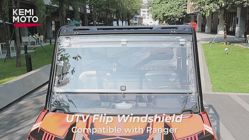 2-IN-1 Flip Windshield for Polaris Ranger XP 900/1000/ Crew 2014-2025
