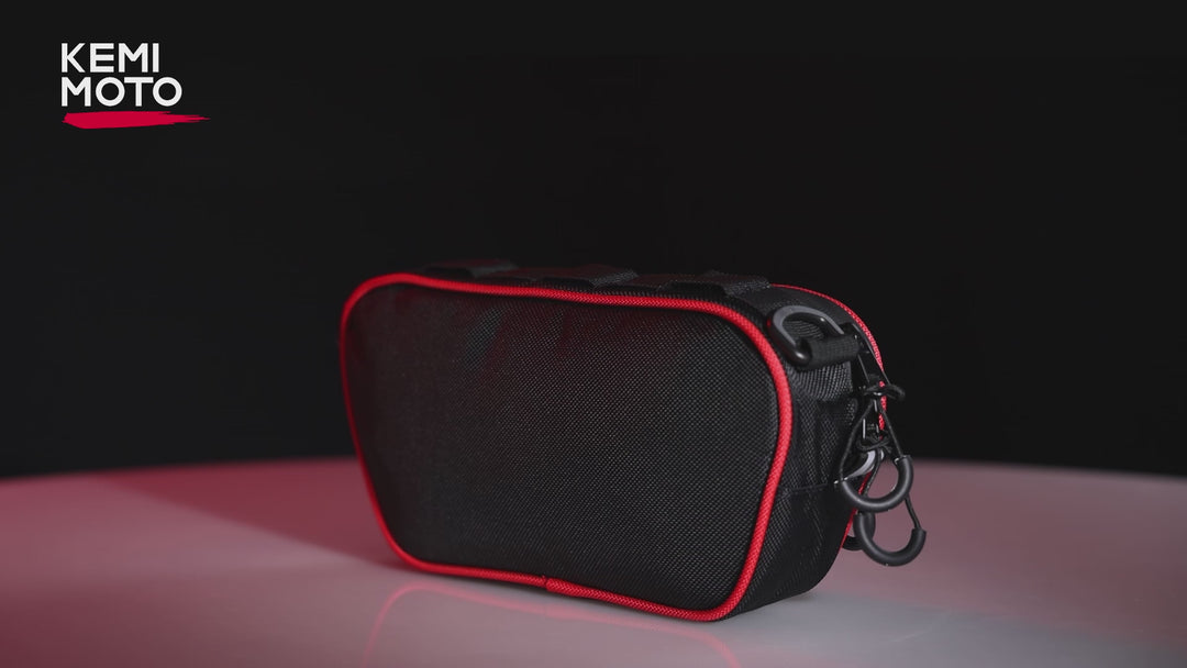 UTV Roll Cage Storage Bag for UTV, ATV, Golf Cart, Bike, 11" x 5", Black & Red