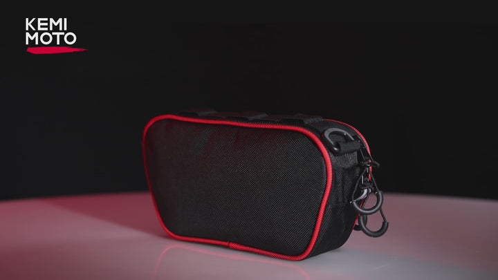 UTV Roll Cage Storage Bag for UTV, ATV, Golf Cart, Bike, 11" x 5", Black & Red