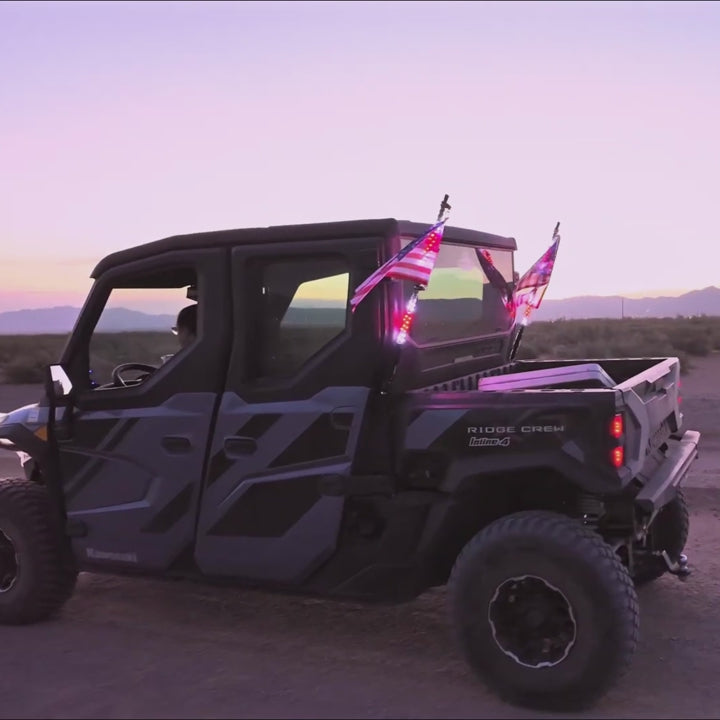 UTV/ATV Universal 3FT LED Whip Lights & Rock Lights Combo