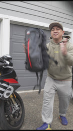 20L Motorcycle Helmet Backpack with Hidden Helmet Net