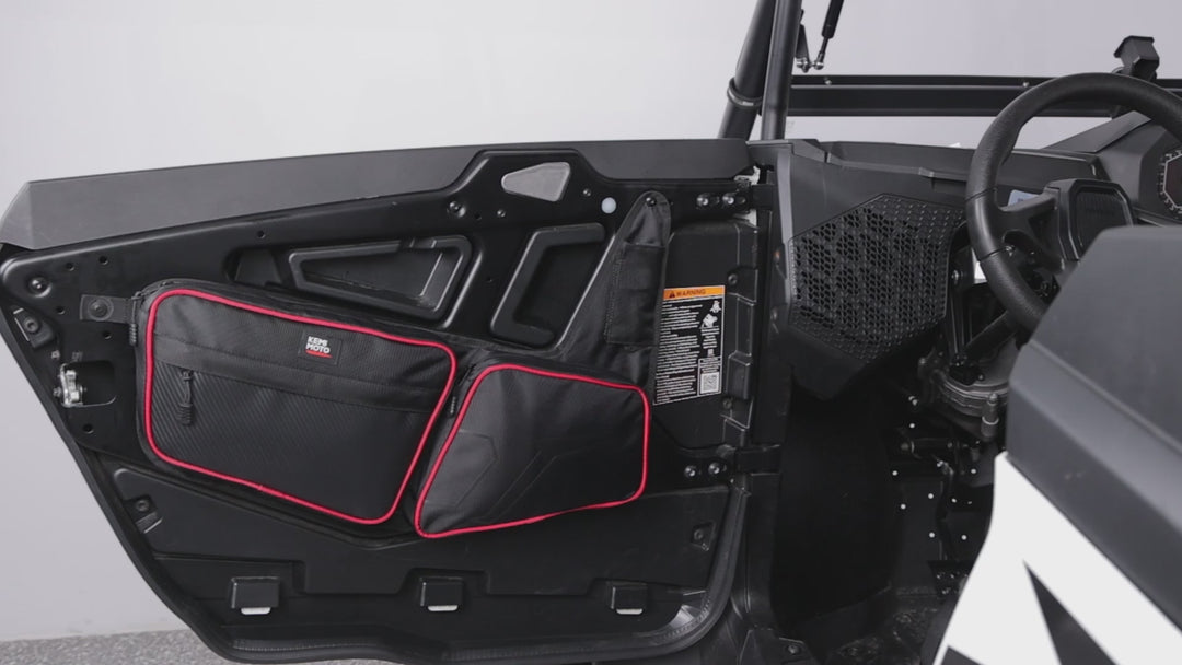 UTV Front Side Door Bags for Polaris RZR, Red