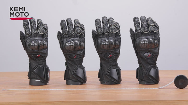 Leather Motorcycle Gloves with Kevlar & Carbon Fiber Protection