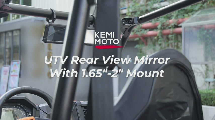 15" Ultra-Wide View UTV Aluminum Center Mirror with 1.65"-2" Sturdy Gear Clamp